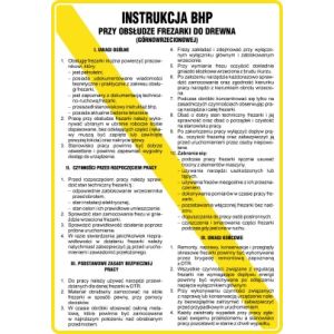 Instrukcja BHP przy obsłudze frezarki górnowrzecionowej do drewna -TD/B13