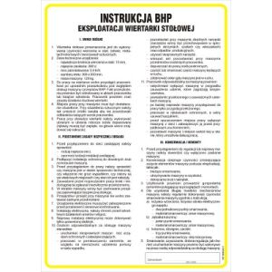 Instrukcja BHP eksploatacji wiertarki stołowej -TD/C09