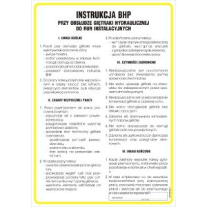 Instrukcja BHP przy obsłudze giętarki hydraulicznej do rur instalacyjnych -TD/C29