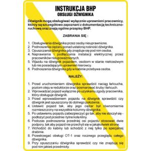 Instrukcja BHP przy obsłudze dźwignika -TD/E02