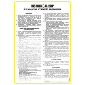 Instrukcja BHP dla magazynu wysokiego składowania -TD/E13