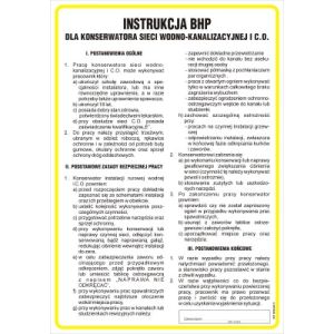 Instrukcja BHP dla konserwatora sieci wodno-kanalizacyjnej i c.o. -TD/F22