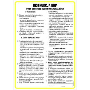 Instrukcja BHP przy obsłudze kuchni mikrofalowej -TD/G31