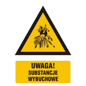 JA012 BK FN - Znak "Ostrzeżenie przed substancjami wybuchowymi"