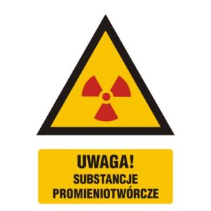 JA013 BK FN - Znak "Ostrzeżenie przed substancjami promieniotwórczymi"