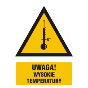 JA015 BK FN - Znak "Ostrzeżenie przed wysokimi temperaturami"