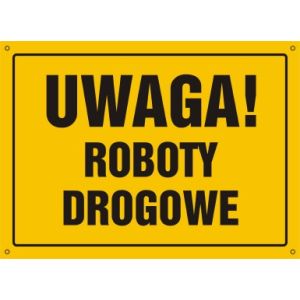 OA064 DY BN - Tablica "Uwaga! Roboty drogowe"