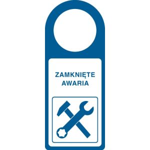 RG016 AL HN - Zawieszka "Zamknięte - awaria" - opak. 10 szt.
