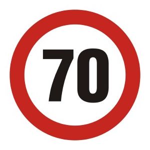 SA004 E2 PN - Znak drogowy "Ograniczenie prędkości 70"