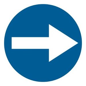 SA020 E2 PN - Znak drogowy "Nakaz jazdy w prawo (skręcanie przed znakiem)"