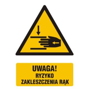 GF045 BK FN - Znak "Uwaga ryzyko zakleszczenia rąk"