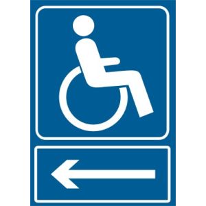 RB030 BK PN - Piktogram ''Kierunek drogi dla niepełnosprawnych /w lewo/''