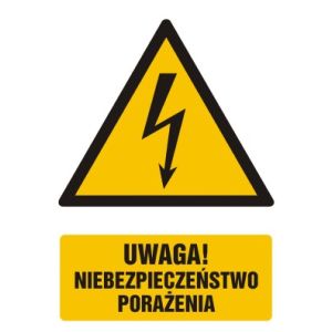 HA019 BU PN - Znak "Uwaga niebezpieczeństwo porażenia"