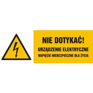HB022 AI FN - Znak "Nie dotykać, urządzenie elektryczne napięcie niebezpieczne dla życia"