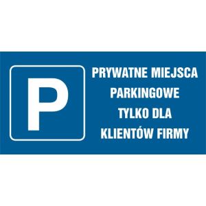NC070 DE PN - Znak "Prywatne miejsca parkingowe tylko dla klientów firmy"