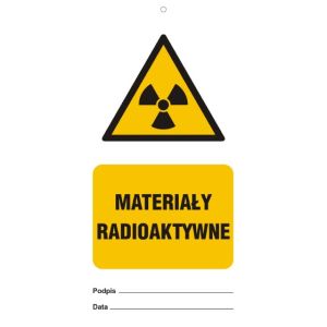 RG403 JP HN - Zawieszka "Materiałay radioaktywne" - opak. 10 szt.