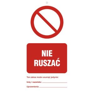 RG202 JP HN - Zawieszka "Nie ruszać" - opak. 10 szt.