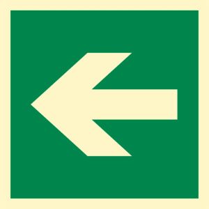 Znak "Kierunek drogi ewakuacyjnej"