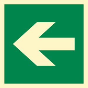 Znak "Kierunek drogi ewakuacyjnej"