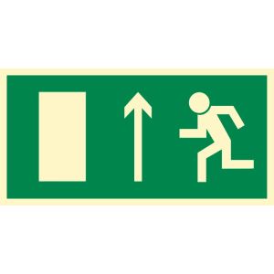 Znak "Kierunek do wyjścia drogi ewakuacyjnej w górę (znak uzupełniający)"