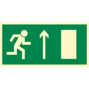Znak "Kierunek do wyjścia drogi ewakuacyjnej w górę (znak uzupełniający)"