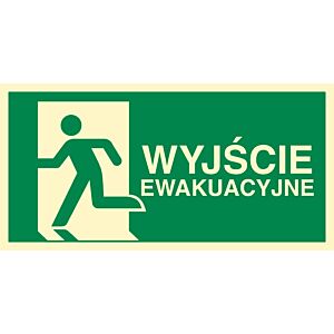 Znak "Wyjście Ewakuacyjne lewostronne"