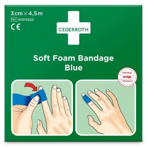 Bandaż samoprzylepny CEDERROTH Soft Foam Bandage 3x450cm, niebieski (REF-51011022)