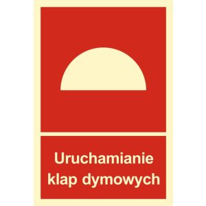 Znak BB002 - "Uruchamianie klap dymowych" - 10x14,8cm; płyta 1mm