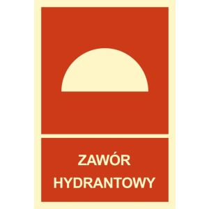 Znak BB015 - "Zawór hydrantowy" - 10x14,8cm; folia