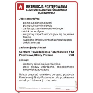 Instrukcja postępowania w razie zagrożeń ekologicznych - DB019