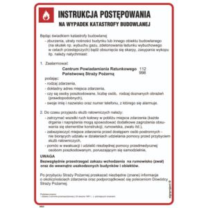 Instrukcja postępowania na wypadek katastrofy budowlanej - DB021