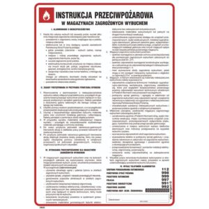 Instrukcja ppoż. dla magazynów zagrożonych wybuchem - DB025