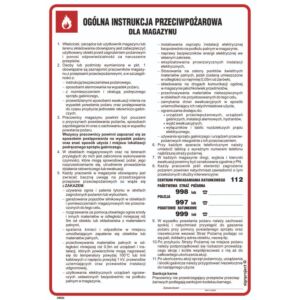 Ogólna instrukcja ppoż. dla magazynu - DB026