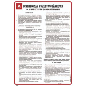 Instrukcja ppoż. dla warsztatów samochodowych - DB027