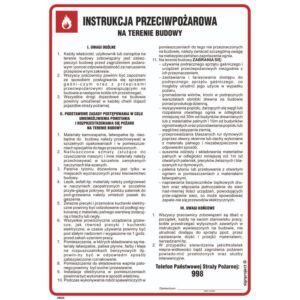 Instrukcja ppoż. na terenie budowy - DB028