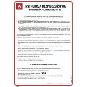 Instrukcja bezpieczeństwa kontenerów (klatek) butli 11 kg- DB030