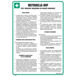 Instrukcja BHP przy osbłudze urządzenia do masażu wirowego - DD016