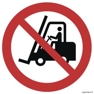 Znak "Zakaz ruchu urządzeń do transportu poziomego"