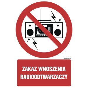 GC048 BK FN - Znak "Zakaz wnoszenia radioodtwarzaczy"