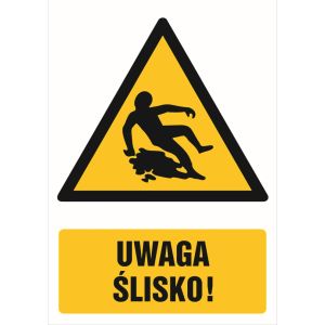 Znak GF020 - "Uwaga - ślisko" - 20x30cm; płyta 1mm