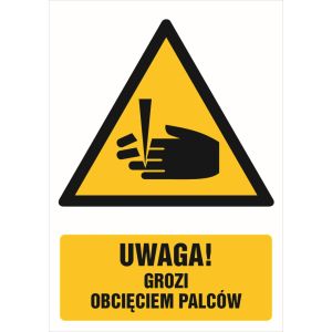Znak "Uwaga - niebezpieczeństwo obcięcia palców" GF033