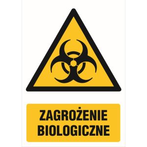 Znak GF037 - "Zagrożenie biologiczne" - 10x15cm; folia