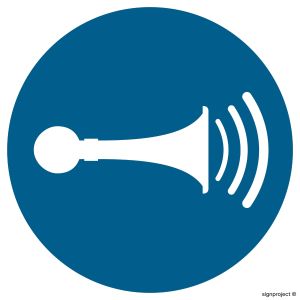 Znak "Nakaz używania sygnału dźwiękowego"