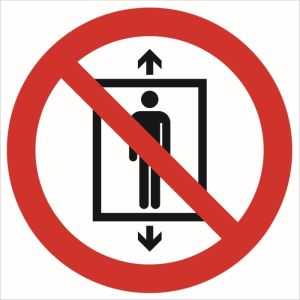 Znak ''Zakaz używania windy przez ludzi