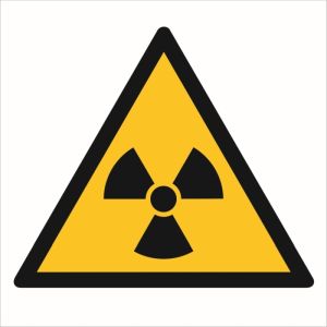 Znak "Ostrzeżenie przed materiałem radioaktywnym lub promieniowaniem jonizującym" GW003