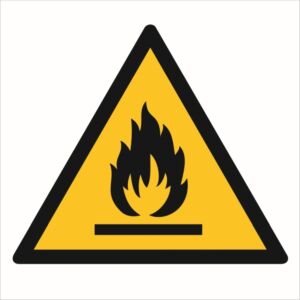 Znak "Ostrzeżenie przed substancjami łatwopalnymi" GW021