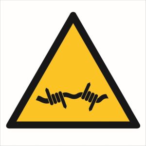 Znak "Ostrzeżenie przed drutem kolczastym" GW033