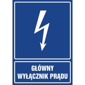 Znak "Główny wyłącznik prądu"