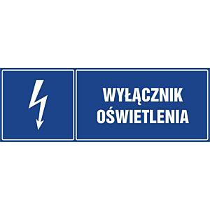 Znak HH029 - "Wyłącznik oświetlenia" - 20x6,7cm; płyta 1mm