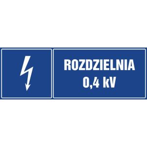Znak "Rozdzielnia 0,4 kV"